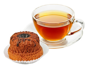 chocolate cake and hot chocolate with milk