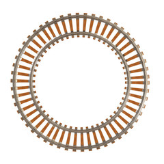 Railroad Circle isolated on white background (Top View)