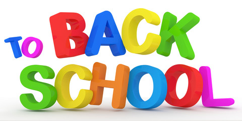 Back to school on white background