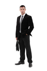 Businessman carrying briefcase