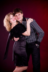 Portrait of happy young couple