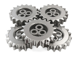 Metal Gears Mechanism isolated on white background