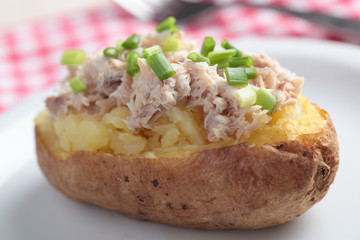 Baked potato with tuna salad