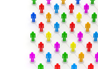 3d Illustration of Colorful People (Social Network Concept)