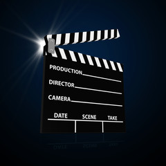 Abstract Illustration of Cinema Clap with Spotlight