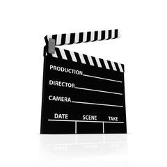 Obraz premium Cinema Clap isolated on white background