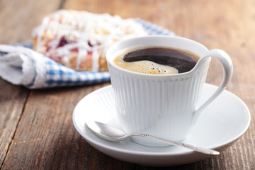 Coffee with cinnamon roll