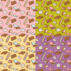 Vintage seamless texture with sweets
