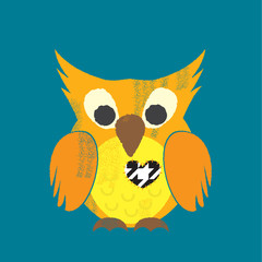 Letterpress Valentine's Day Owl