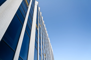 Glass surface. Structure of a business building.