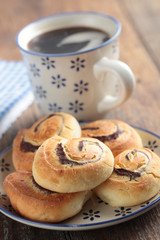 Cinnamon rolls and coffee