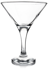 empty martini glass isolated on white background