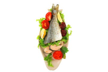 alaskan salmon and vegetables