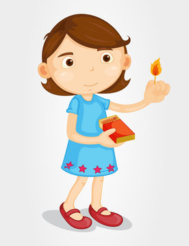 Girl with lighted match
