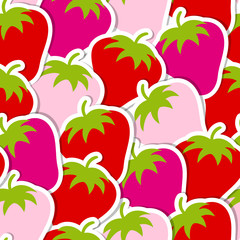 Red/Pink/Rose Strawberries Seamless Pattern