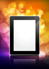 Tablet pc on color background
