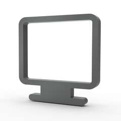 3d Icon Monitor schwarz