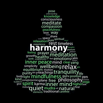 "HARMONY" Tag Cloud (peace meditation relaxation zen yin yang)