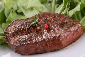 beefsteak and salad