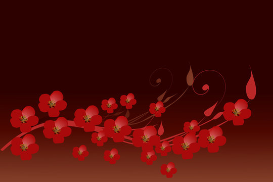 simole red flowers decoration
