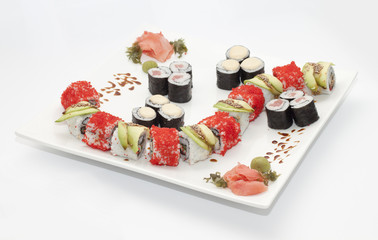 sushi and rolls