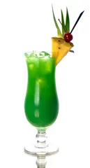 Crédence de cuisine en verre imprimé Cocktail cocktail vert à l& 39 ananas