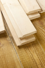 Wood planks on wooden board