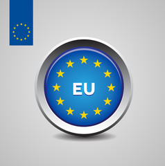 Button with European Union flag EU
