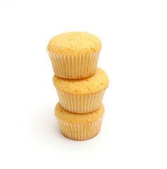 stack of lemon muffins