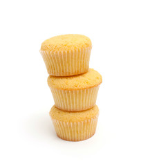 stack of lemon muffins