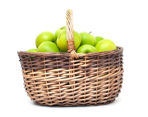 basket with green apples