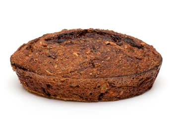 home-made bread from rye flour on white background