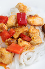 chicken goulash with rice noodle