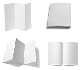leaflet notebook textbook white blank paper template