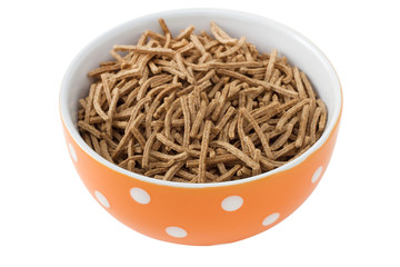 cereals in the bowl on white background