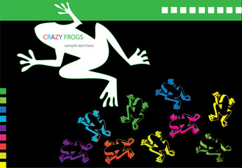 vector background with frog silhouettes