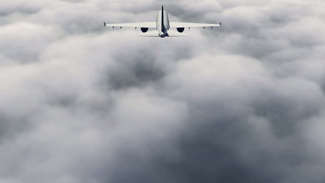 airplane flying above clouds