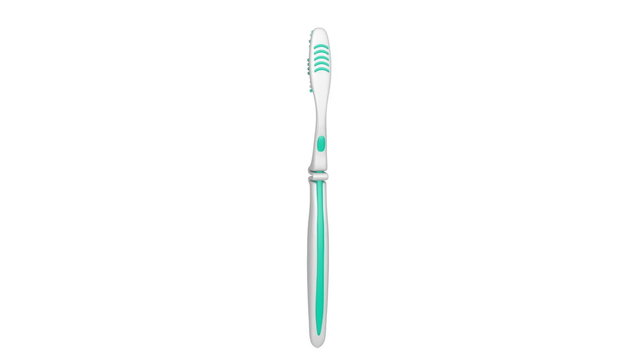 Toothbrush rotates on white background