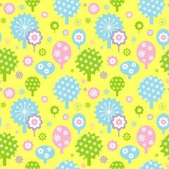 Spring garden decorative seamless background