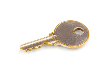 Metal key isolated on white
