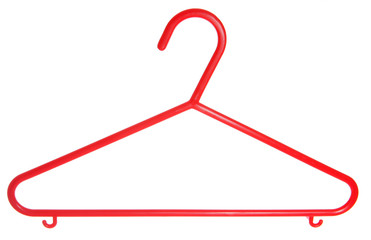 red childrens plastic coat hanger cutout