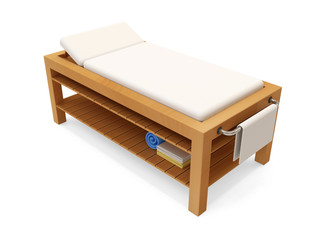 Massage Table isolated on white background