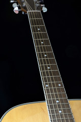 Acoustic Guitar Fretboard On Black