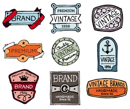 Drawn vintage badges