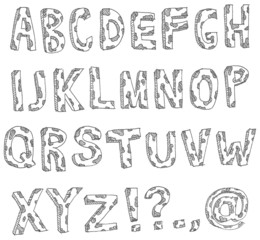 Hand drawn spotted alphabet