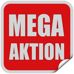 Sticker rot quadrat cu MEGA AKTION