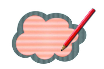 pencil on chat & idea, talk icons