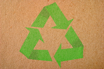 Natural background with recycle symbol