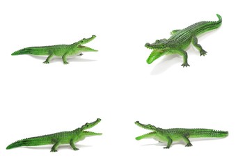 Naklejka premium Green crocodile, alligator toy