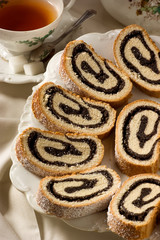 Traditional hungarian folk cake xmas poppy rolls